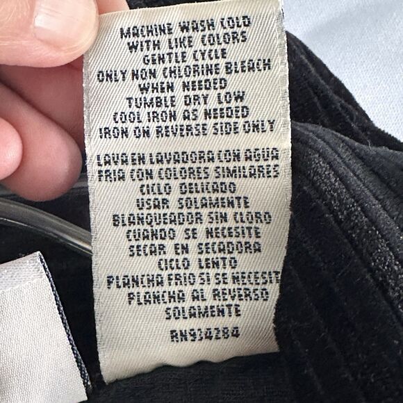 Kathy Ireland Corduroy Shirt Jacket Women's M Oversized Black Button Up Shacket - Picture 9 of 9